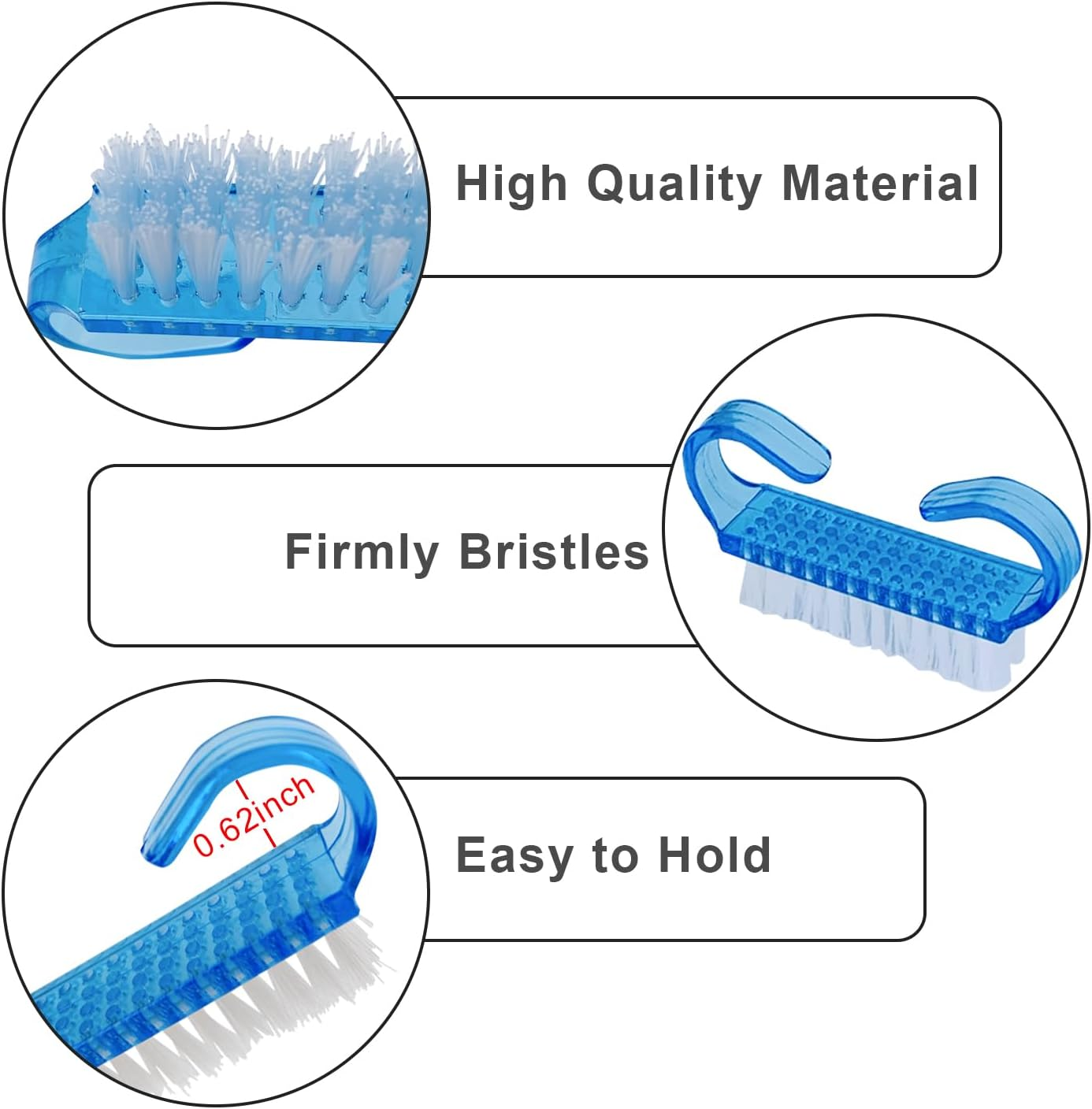 Handle Grip Nail Brush, 24 Pack Small Fingernail Brushes, Hand Scrub Cleaning Brush Kit for Nails and Toes Women Men, Multicolor image number 2