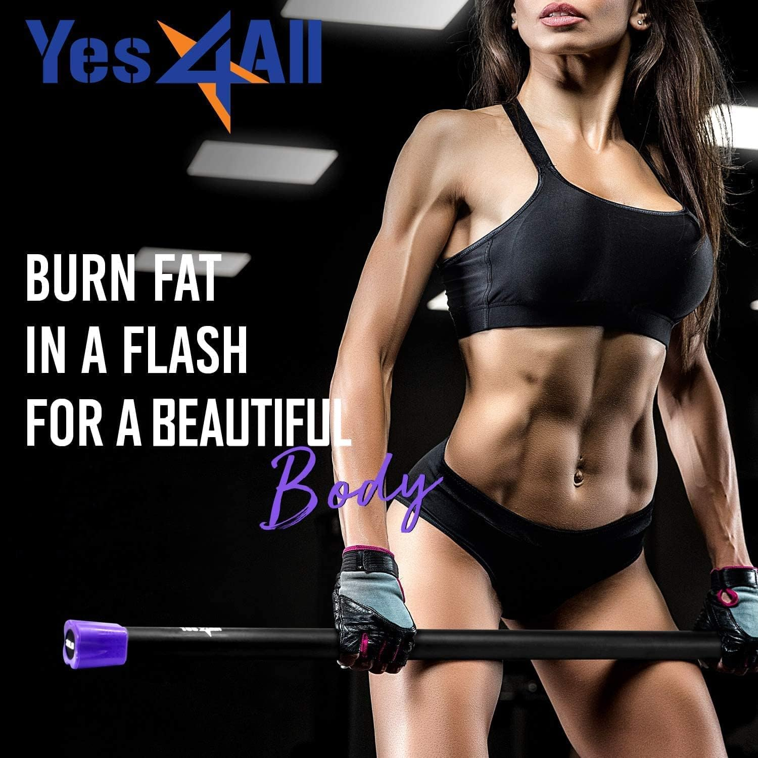 Yes4All Total Body Workout Weighted Bar, Weighted Workout Bar, Body Bar for Exercise, Therapy, Aerobics, Yoga and Strength Training image number 5