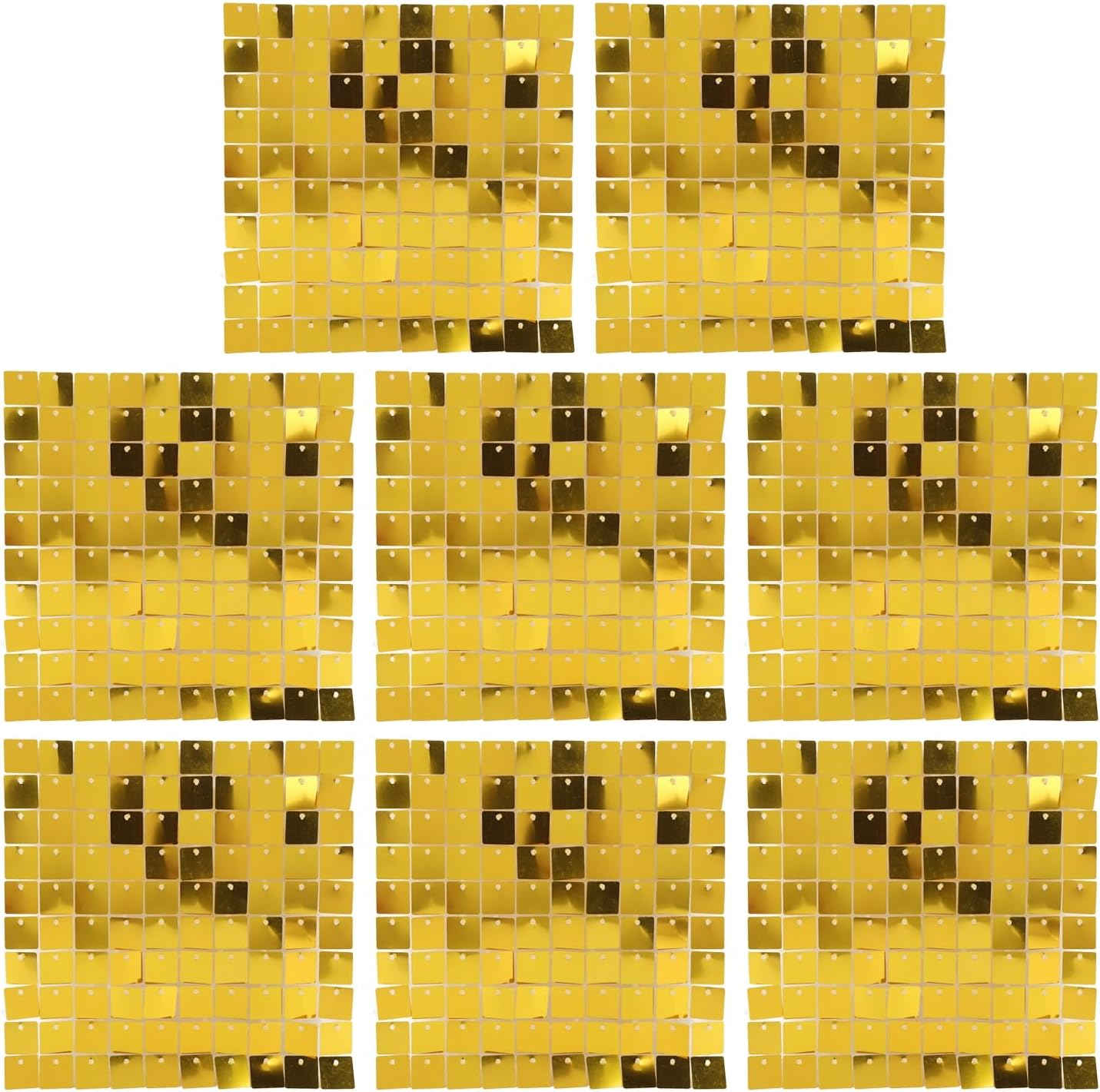 8PCS Glitter Background Panels, Wall Backdrop Sequin Panels Gold Decoration Shimmer Panels, Sequins Backdrop Decoration Panels, Glitter Bling Photo Background Decorations (Gold)