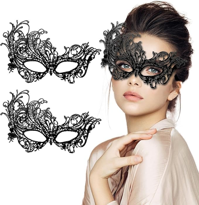 Couple Masquerade Mask Venetian Carnival Mardi Gras Costume Lace Masks for Women & Men & Couples Halloween Party Decor