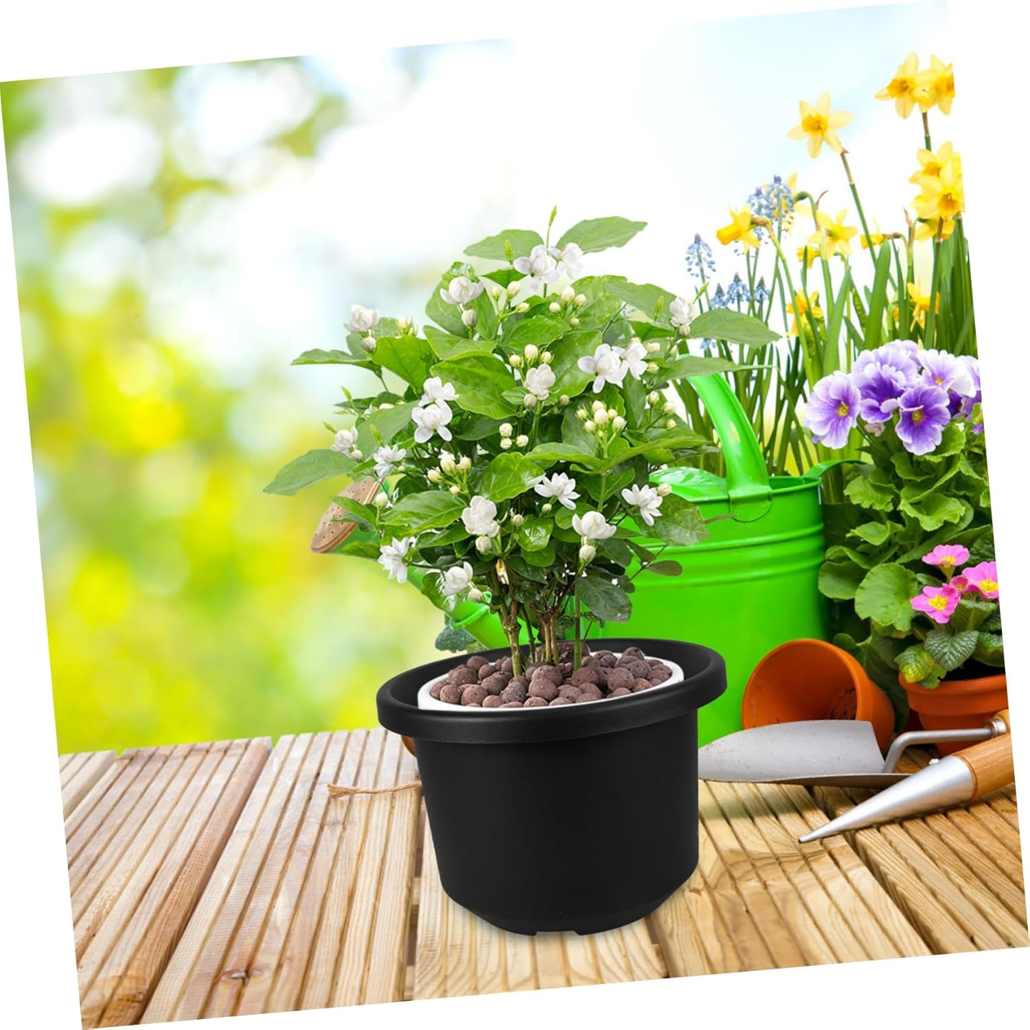 Thickened Black Plastic Plant Nursery Pot for Outdoor Gardening, Medium Breathable Root Control Flower Planter, Sturdy Nutrient Planter Suitable for Succulents and Flowers