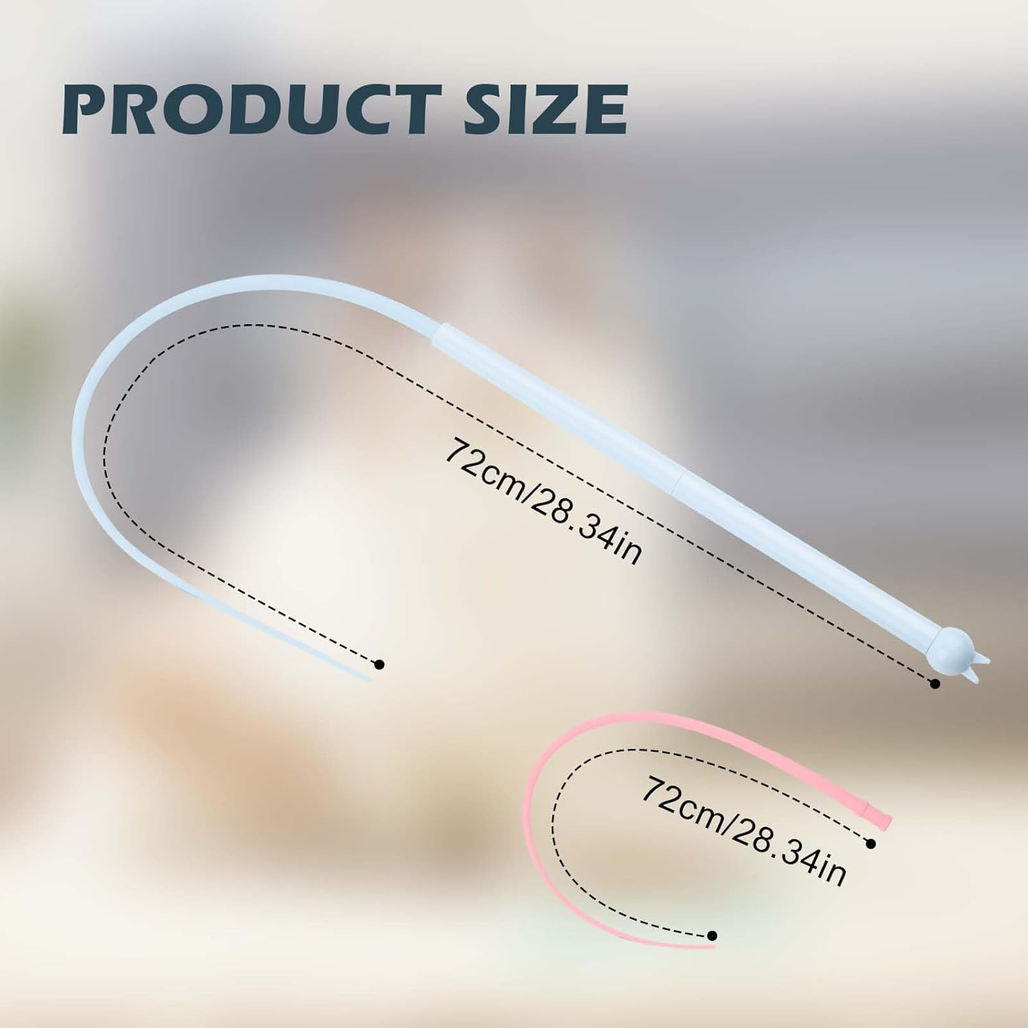 MOKIDO Pack of 4 Cat Fishing Rods, Long, 77 Cm Cat Wand Interactive Cat Toy, Silicone Teaser Cat Wand Toy, Cat Toy for Kittens for Indoor Cat Play Exercises image number 4