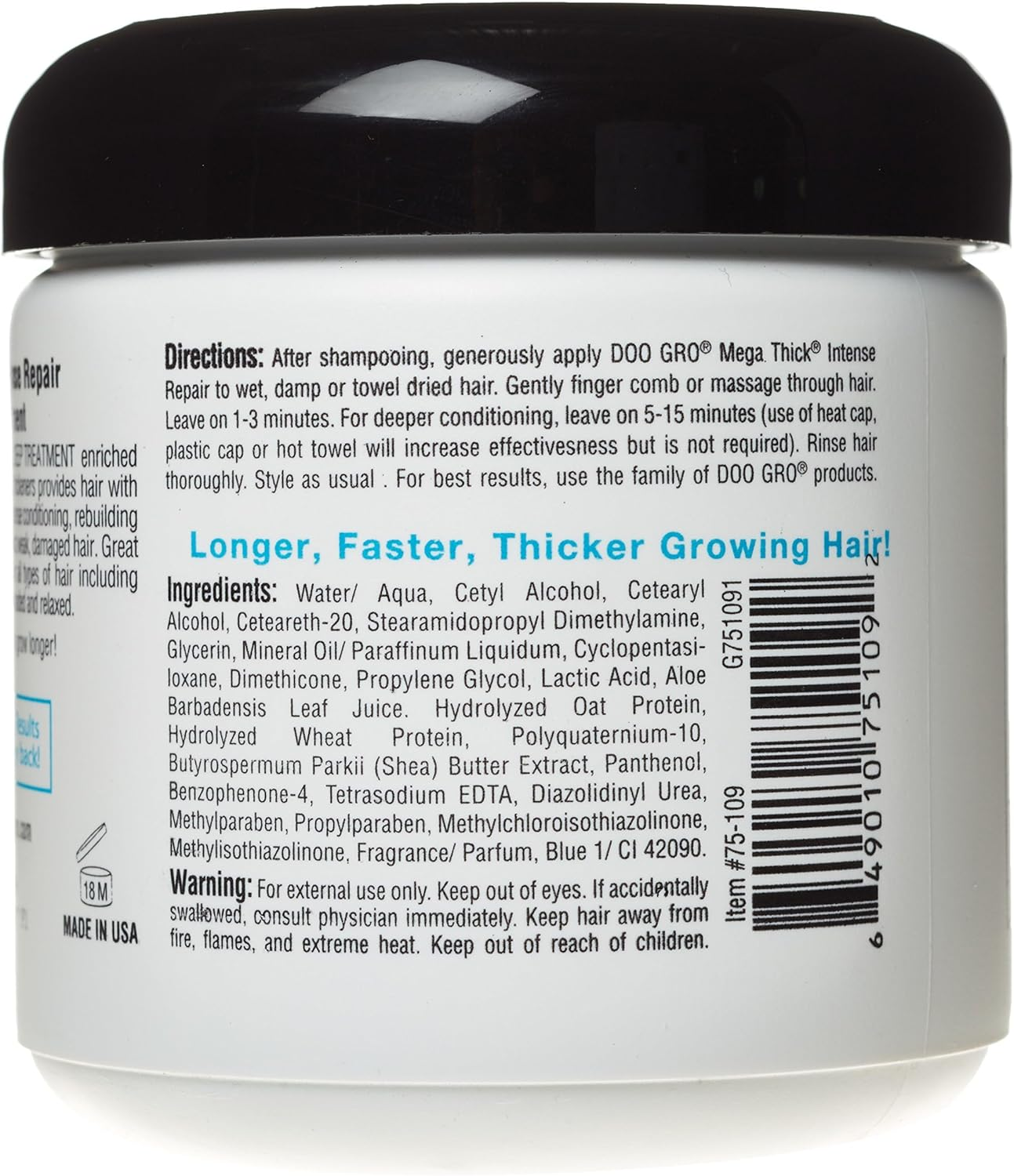 Doo Gro Mega Thick Intense Repair 16Oz with Stimulating Growth Oil 4.5 Fl. Oz & Hair Vitalizer Triple Strength 4Oz image number 2