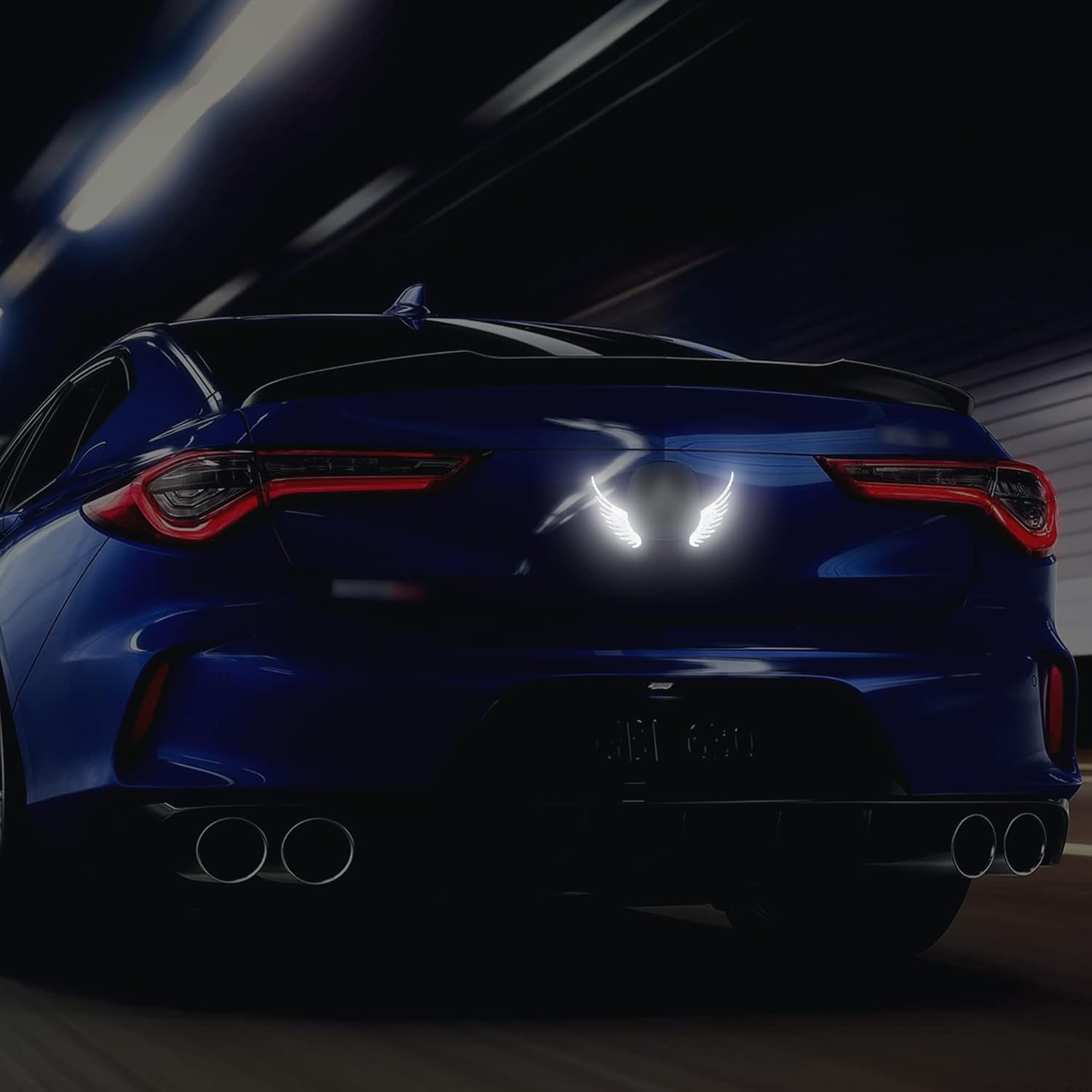 TOMALL 5 Pair Reflective Angel Wings Stickers for Car Safety Warning High-Intensity Night Visibility Anti-Collision Reflective Decals Waterproof for Car Logo Rearview Mirror image number 4