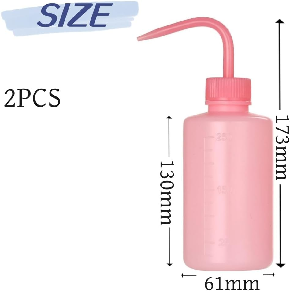 2 PCS 250Ml/8Oz Wash Bottle Watering Tools, Economy Plastic Squeeze Washing Cleaning Bottle with Narrow Mouth Scale Labels for Succulent Irrigation image number 4