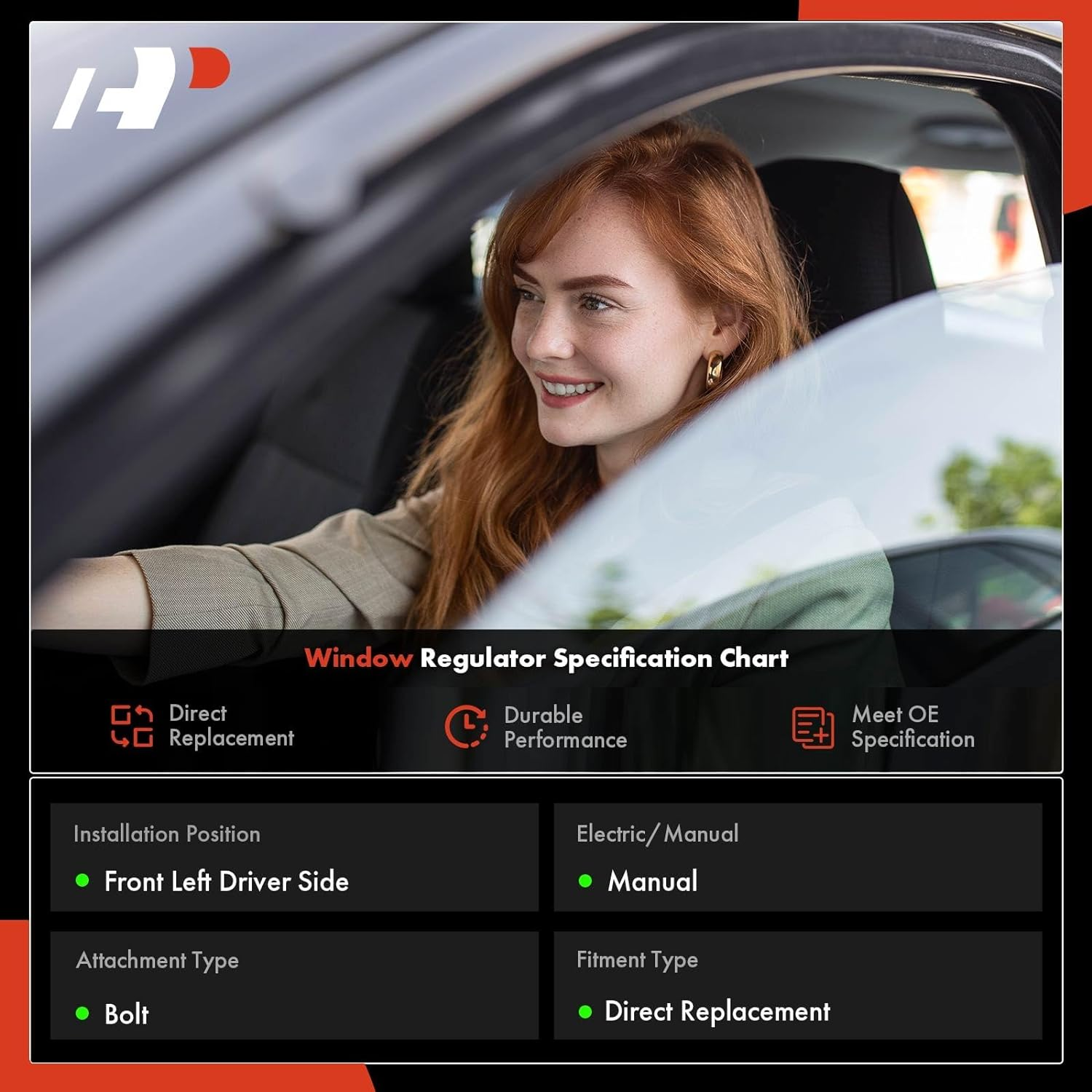 A-Premium Power Window Regulator with Motor Replacement for Ford E-150 2003-2014 E-250 Econoline 1992-2002 E-350 E-450 E-550 Super Duty Front Left image number 1