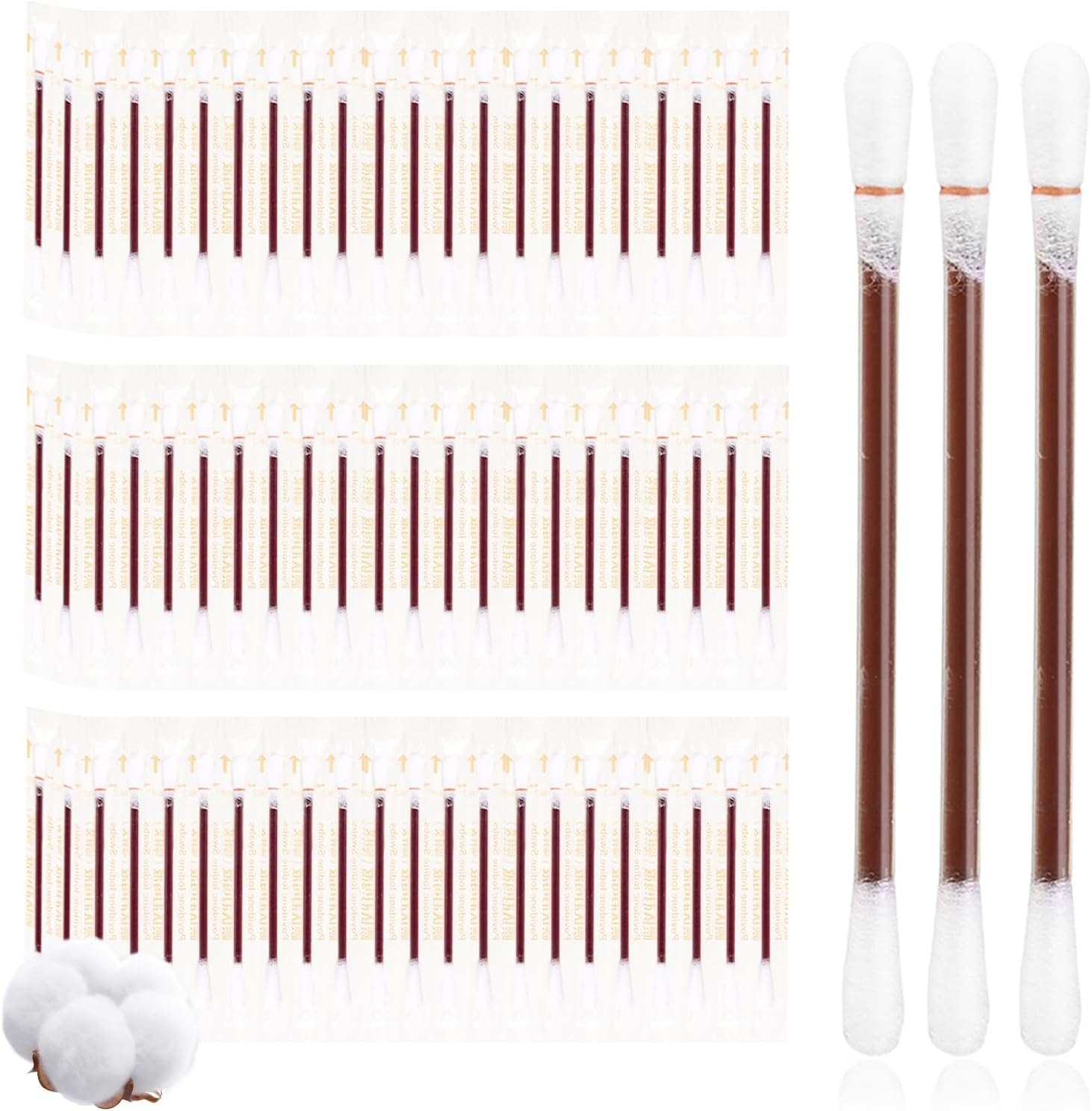 50 Pcs Cotton Iodine Swabs Individually Wrapped - Disposable Iodophor Swabsticks Medical Sanitary First Aid Kit Emergency Care Safety for Adult Kids image number 4