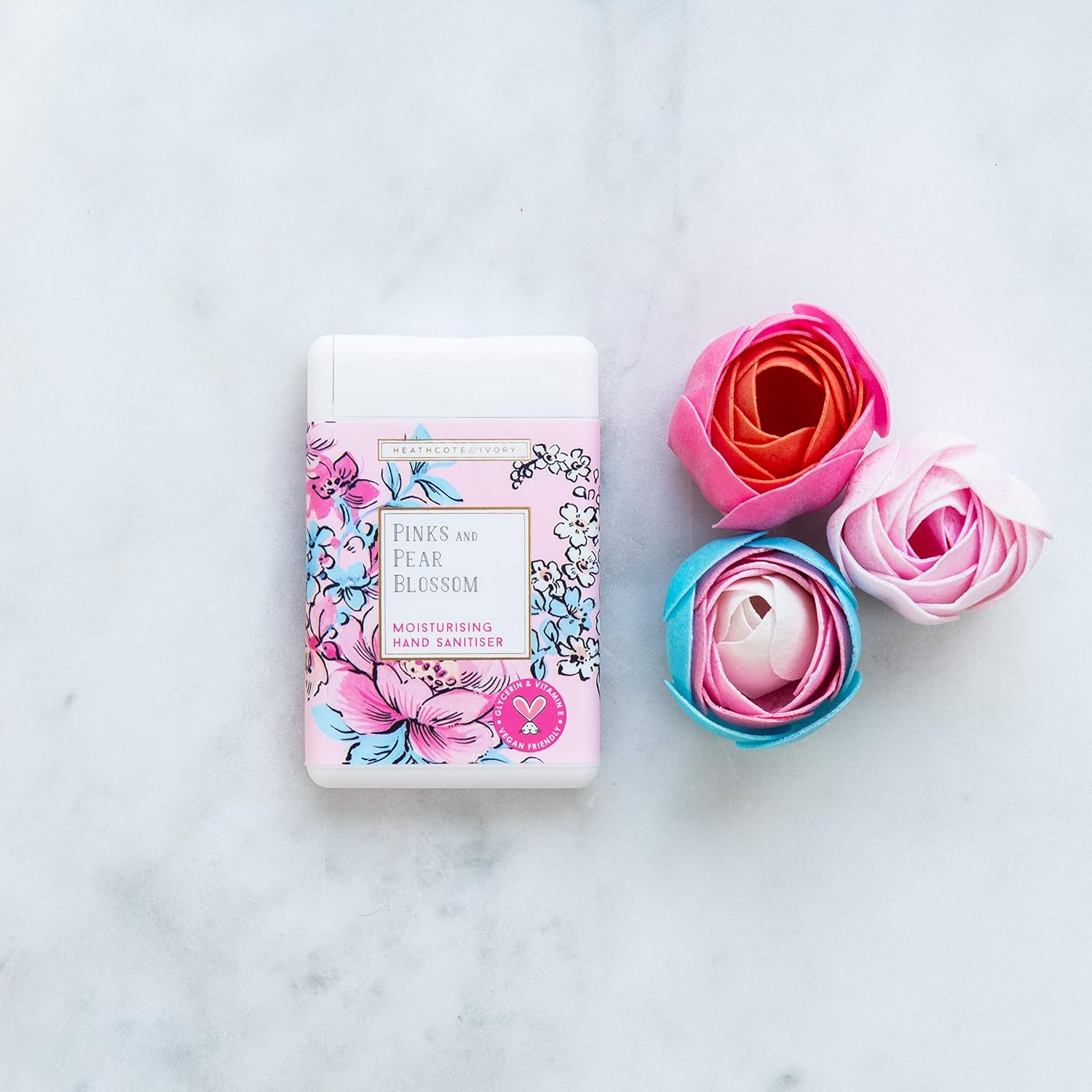 Heathcote & Ivory Pinks & Pear Blossom Moisturising Hand Sanitiser 20 Ml