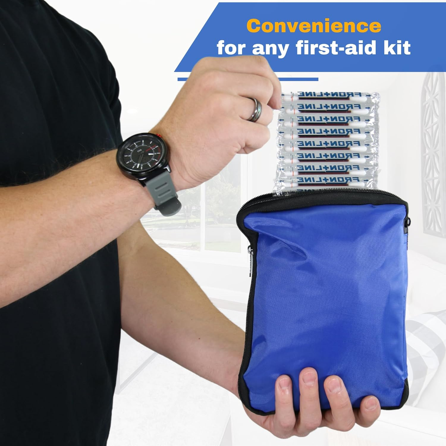 Frontline Povidone Iodine Swabs, Antiseptic Swabsticks, Iodine Solution, Cleansing Cotton Swab, Individually Wrapped Medical Supplies, Wound Care, First Aid, Wound Cleaner, Box of 50 image number 6