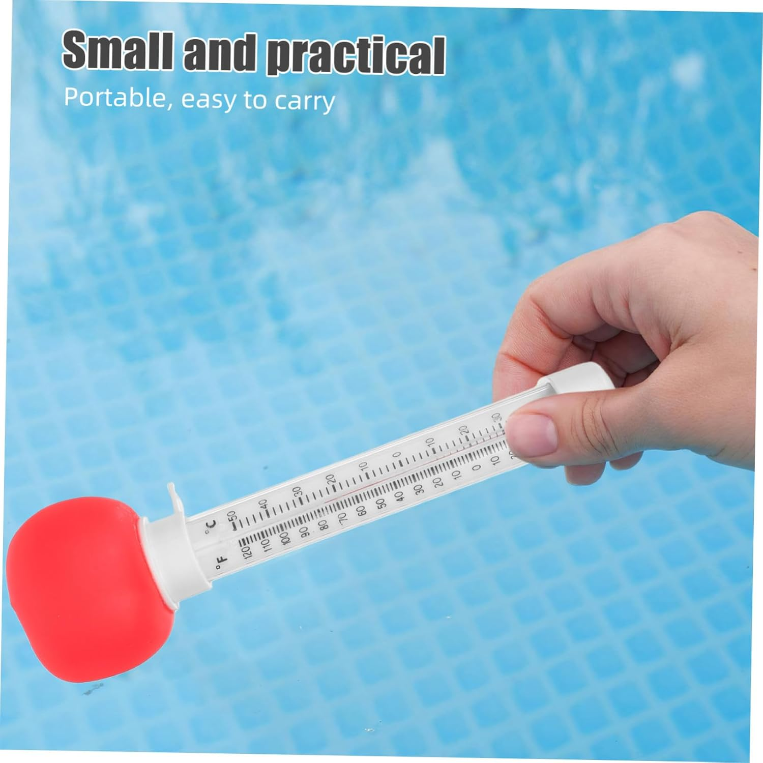 Milisten Floating Pool Thermometer Large Cartoon Tomato Design Accurate Water Temperature Gauge for Bath Swimming Spas Hot Tubs Ponds Safe Bath image number 1