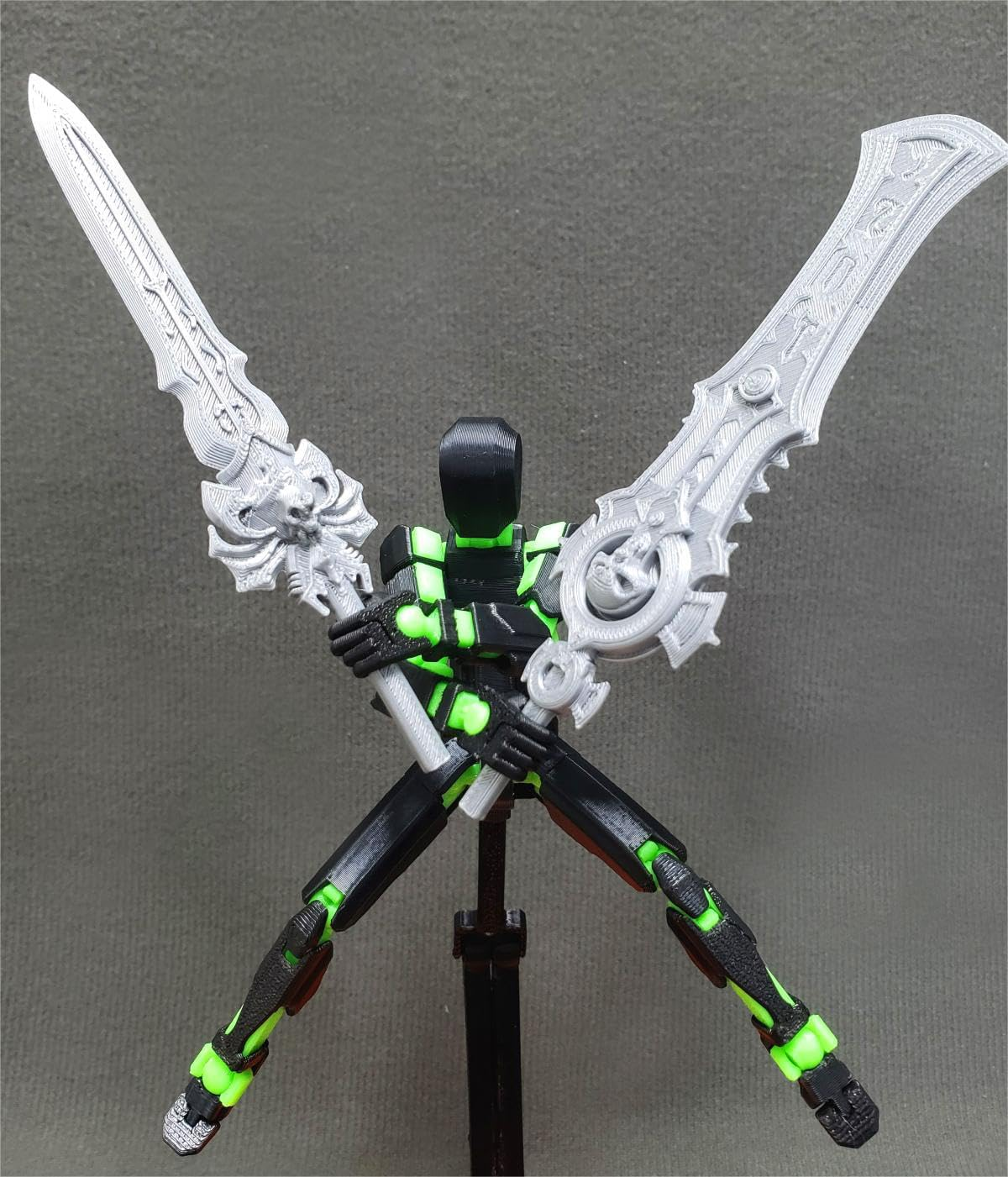 T13 (Assembly Completed) 3D Printed Action Figure,Dummy 13 Robot Action Figure, T13 Collectible Action Figure Articulated, for Collectors Desktop Decorations, Mu&ntilde;eco De Acci&oacute;n (Black Green)