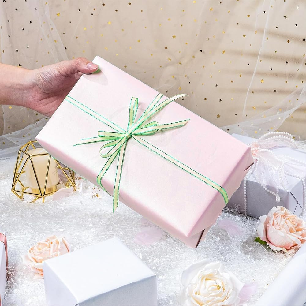 Wrapping Paper Roll with Pearly-Lustre Finish, Wrapping Paper,Elegant Gift Wrap for Weddings, Birthdays, Christmas & Holidays(17" X 32.8 Ft) (Blue) - Blue image number 2