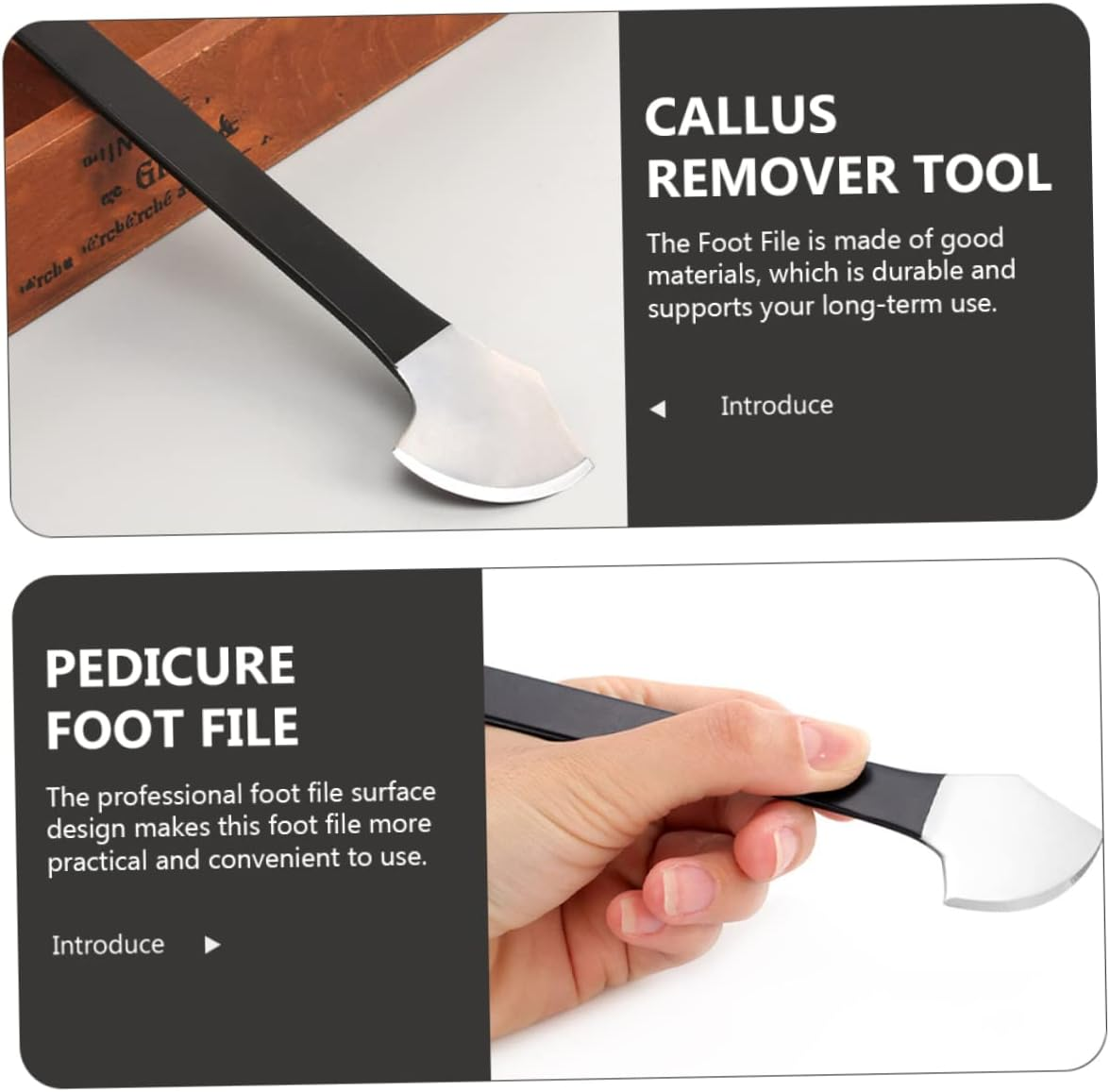 SOPOTUTU 3Pc Foot File Tool Set Professional Pedicure Supplies for Dead Skin Removal Handheld Foot Scrubber for Home Use Suitable for Callus and Hard Skin Care image number 3