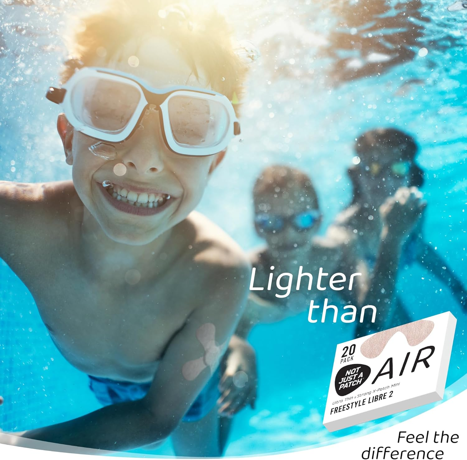 Not Just a Patch Freestyle Libre 2 Covers (20 Pack) - Thin, Strong and Light, Ultra-Long 14 Day Adhesion - Durable Lingo CGM & Libre 2 Sensor & Protector Patches - Air X-Mini Beige - Brown image number 4