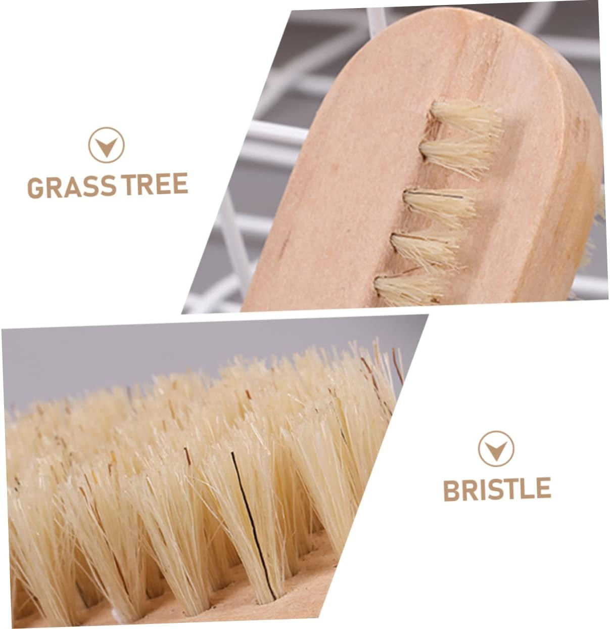 Beaupretty Double-Sided Fingernail Cleaning Brush for Men and Women, Oval Pig Bristle Nail Scrub Tool in Beige, Home Manicure and Pedicure Nail Cleaning Accessories