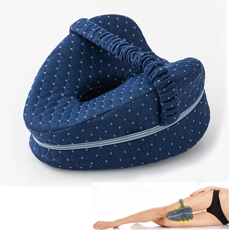 Knee Pillow Revoget Alignment Pillows for Sleeping on Side, Memory Foam Leg Spine & Hip Support Pillow for Side Sleepers, Joints Pain & Pregnancy, Leg Support Cushion (Grey)