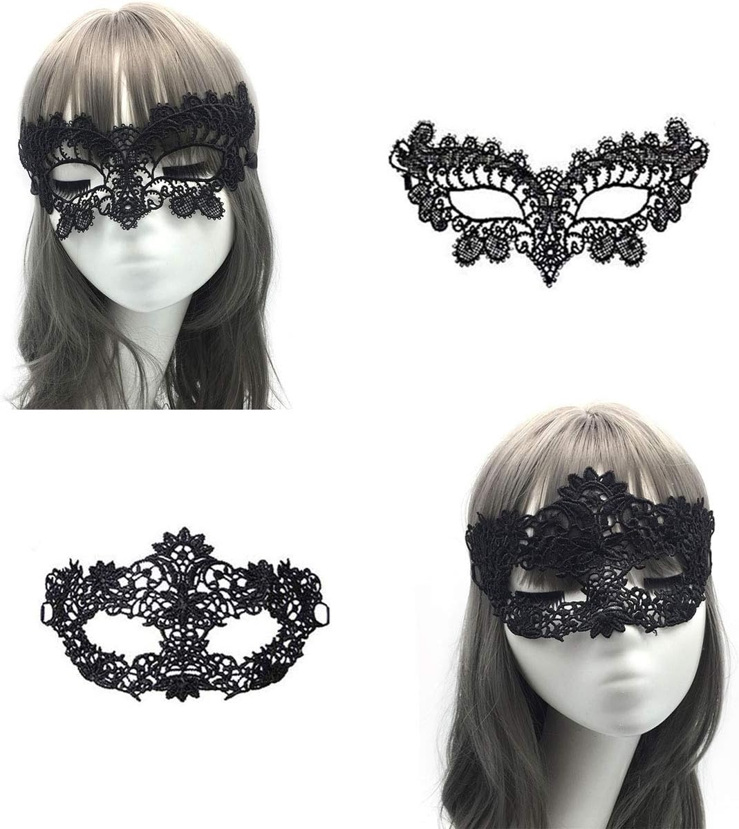 Imapo Masquerade Masks 8 Pack, Sexy Women Girl Lace Eye Mask, Opera Halloween Dancing Evening Party Elegant Mardi Gras Lady Eye Mask (Multicolor, 8 Pack) image number 4