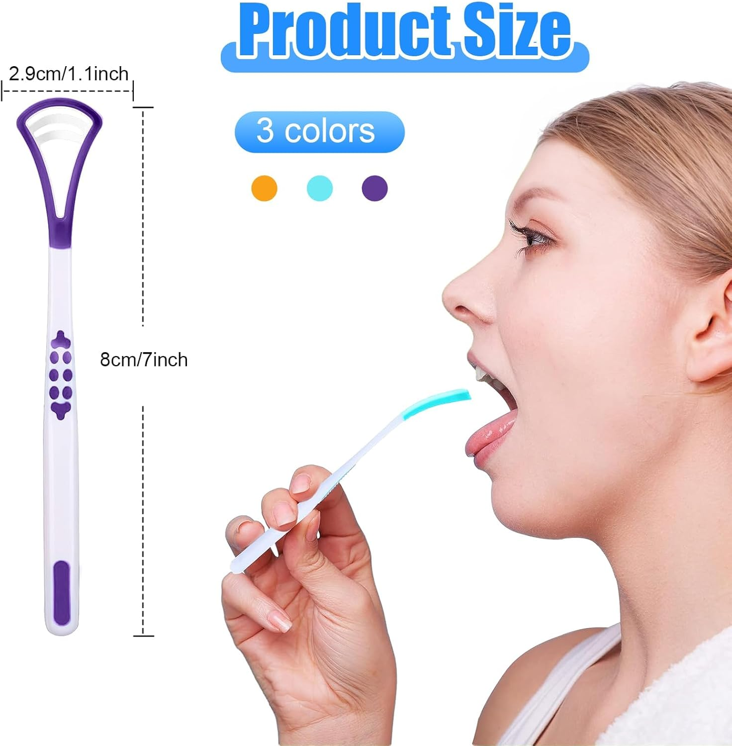 Tongue Cleaner Scrapers Brushes, 6 Pcs Silicone Tongue Brush, Tongue Cleaner for Adults and Children with Non Slip Handle image number 4