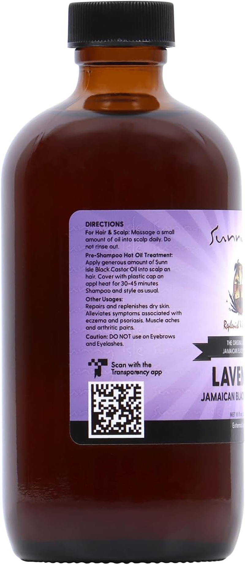 Sunny Isle Lavender Jamaican Castor Oil, Black, 8 Oz image number 1