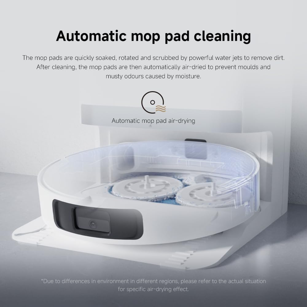 Xiaomi Robot Vacuum X20+ with All-In-One Smart Base Station 6000Pa Suction Power, LDS Laser Navigation, Voice Control, Wet & Dry 4L White (AU Version) image number 6