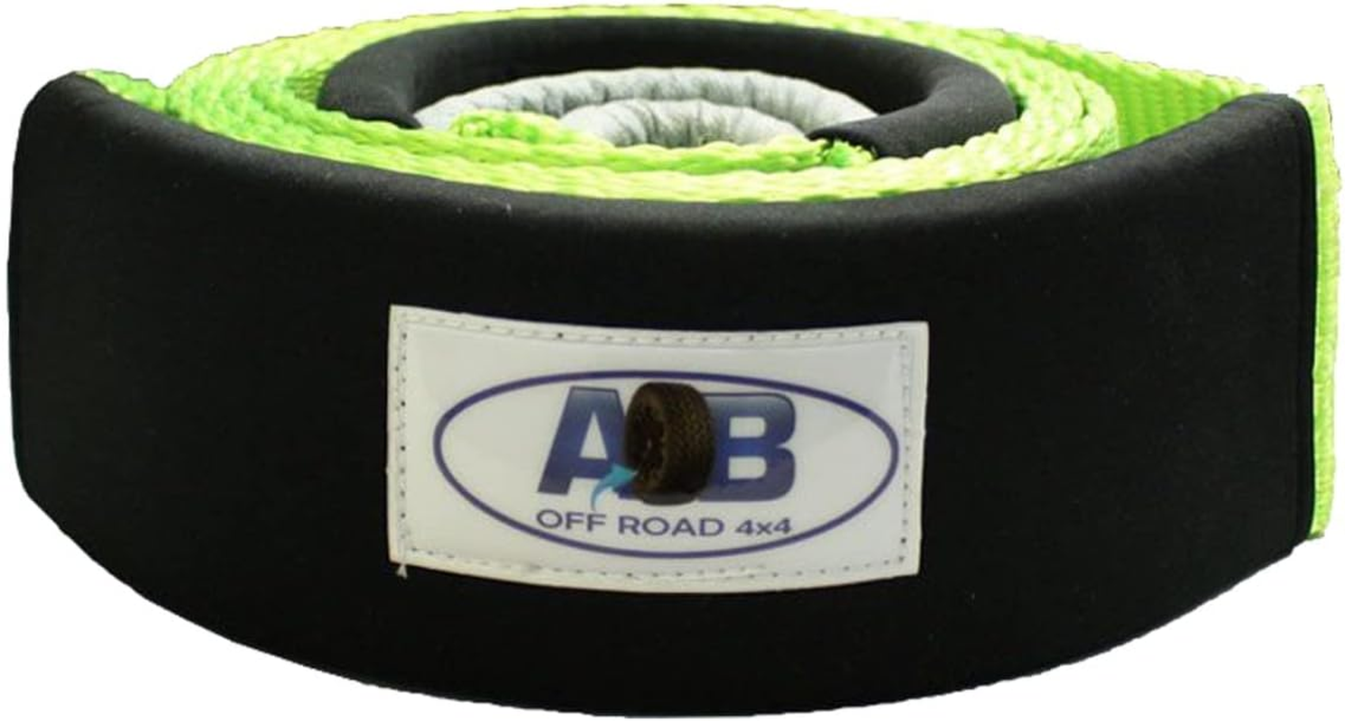Recovery Tow Strap 12000KG 3Mx75Mm Equalizer Bridle Strap Tree Trunk Protector in Green image number 1