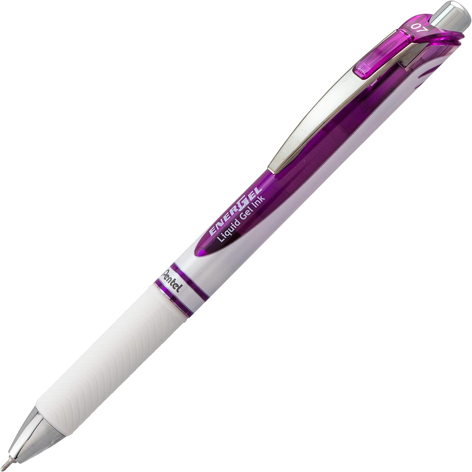 Pentel Energel Pearl RTX Retractable Gel Pen, 0.7Mm Needle Tip, 2 Pack, Violet Ink (BLN77WBP2V) image number 5
