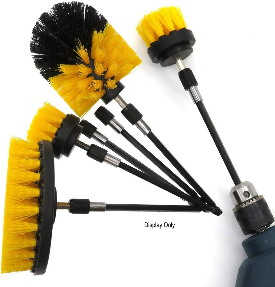 Wedfeir Auto Detailing Drill Brush Set, 4Pcs Wheel Cleaner Brushes, Car Cleaner Wash Brush Supplies Kit for Tire, Car Mats, Floor Mat, Bathroom and Auto Power Scrubber Brush Cleaning Sets. image number 5