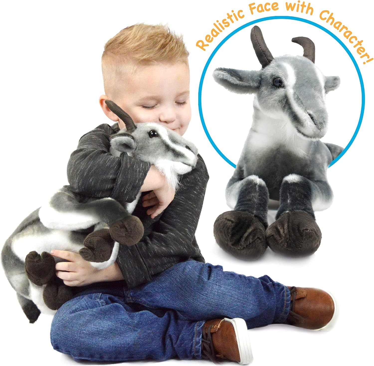 Patrick the Pygmy Goat - 18 Inch Large Stuffed Animal Plush image number 6