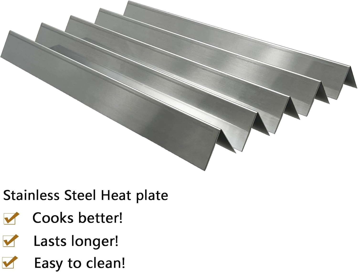 Direct Store Parts Kit DG230 Replacement Weber Genesis Silver/Gold B&C Spirit 700 Grill Burner & Heat Plate (SS Burner + SS Heat Plates) image number 1