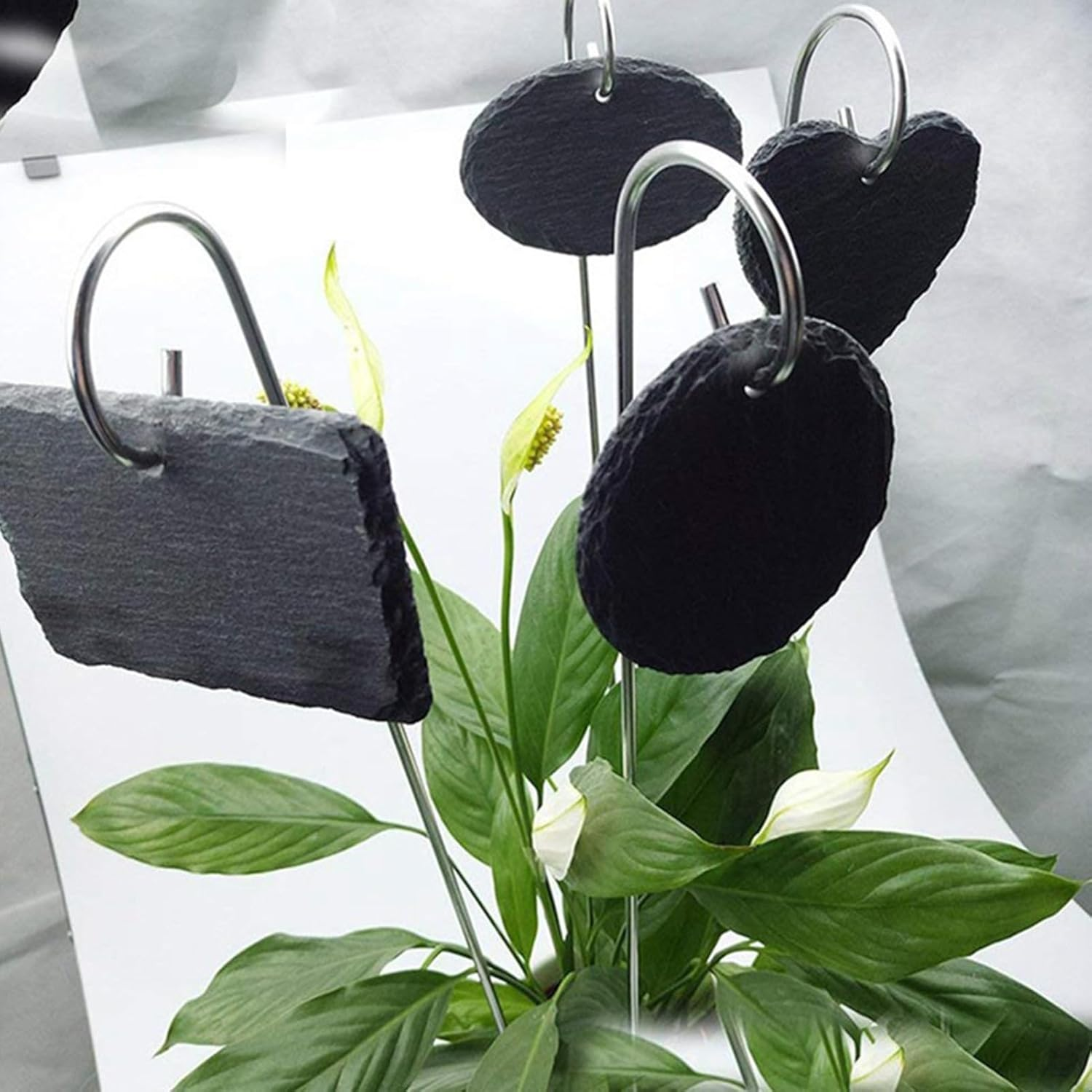20 Pcs Silver 20Cm Plant Label Hooks Garden Markers Stake Plant Label Holder Plant Label Hanger Garden Plant Sign Stake Rustproof Deformed Garden Plant Sign Hooks Hanging Rods for Flower Planter image number 4