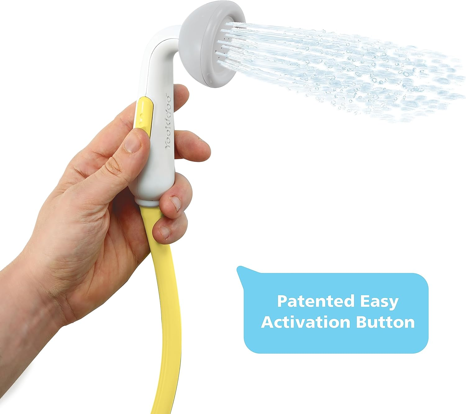 Yookidoo Baby Bath Shower Head - Elephant Water Pump with Trunk Spout Rinser - Control Water Flow from 2 Elephant Trunk Knobs for Maximum Fun in Tub or Sink for Newborn Babies(Yellow) - Blue And Orange image number 4