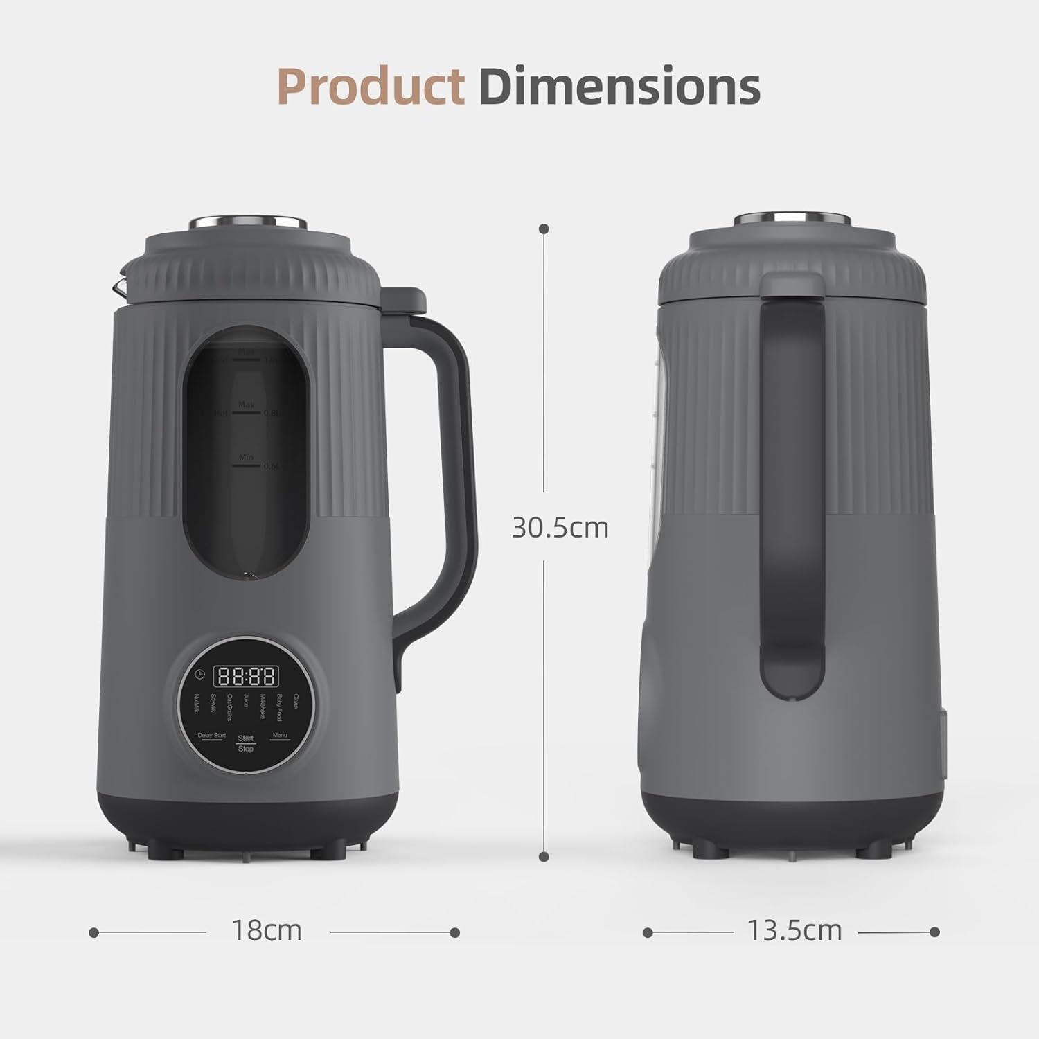 Zophanx Nut Milk Maker,35Oz(1000Ml) Automatic Soymilk Maker for Homemade Almond, Oat, Soymilk, Plant-Based Milk and Non-Dairy Beverages 8 in 1,Jug Blenders,Delay Start,Self Clean (Grey)