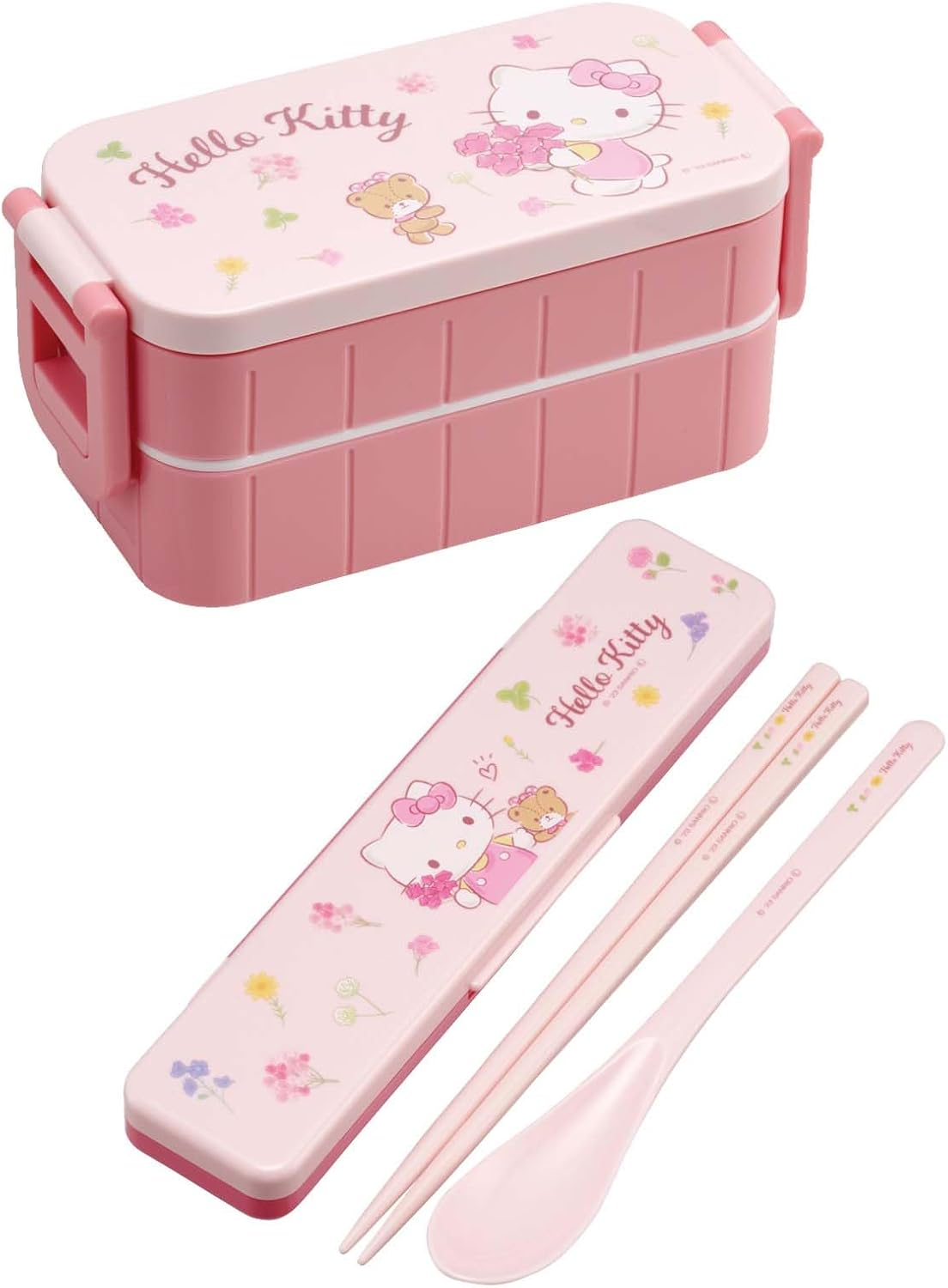 Skater YZW3AG-A Hello Kitty Lunch Box, Sanrio, 20.3 Fl Oz (600 Ml), Antibacterial, 2-Tier, for Women, Made in Japan - 2 Tier Lunch image number 6