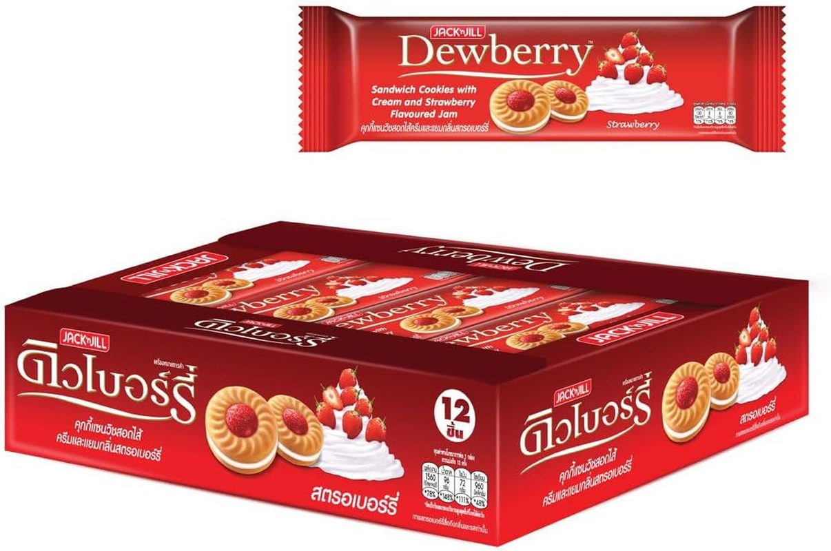DEWBERRY CREAM COOKIE STRAWBERRY 36G PACK 12