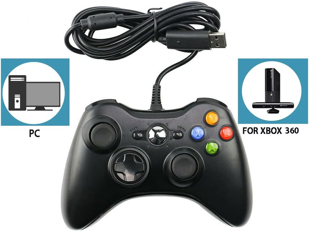 Ariv Hommey Wired Controller for Microsoft 360 Game Gamepad Joystick Game Controller for 360 with Dual-Vibration Turbo Compatible with 360/360 Slim and PC Windows 7,8,10,11 image number 4