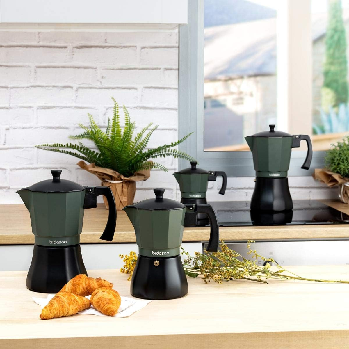 Bidasoa VERA Coffee Machine, Green, Aluminium, 12 Cups image number 1