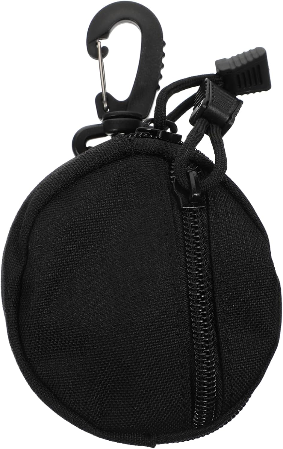 Outanaya Portable Coin Purse and Utility Pouch, Polyester Storage Bag with Hanging Strap, Brown Compact Earphone Carry Case for Outdoor Sports and Travel