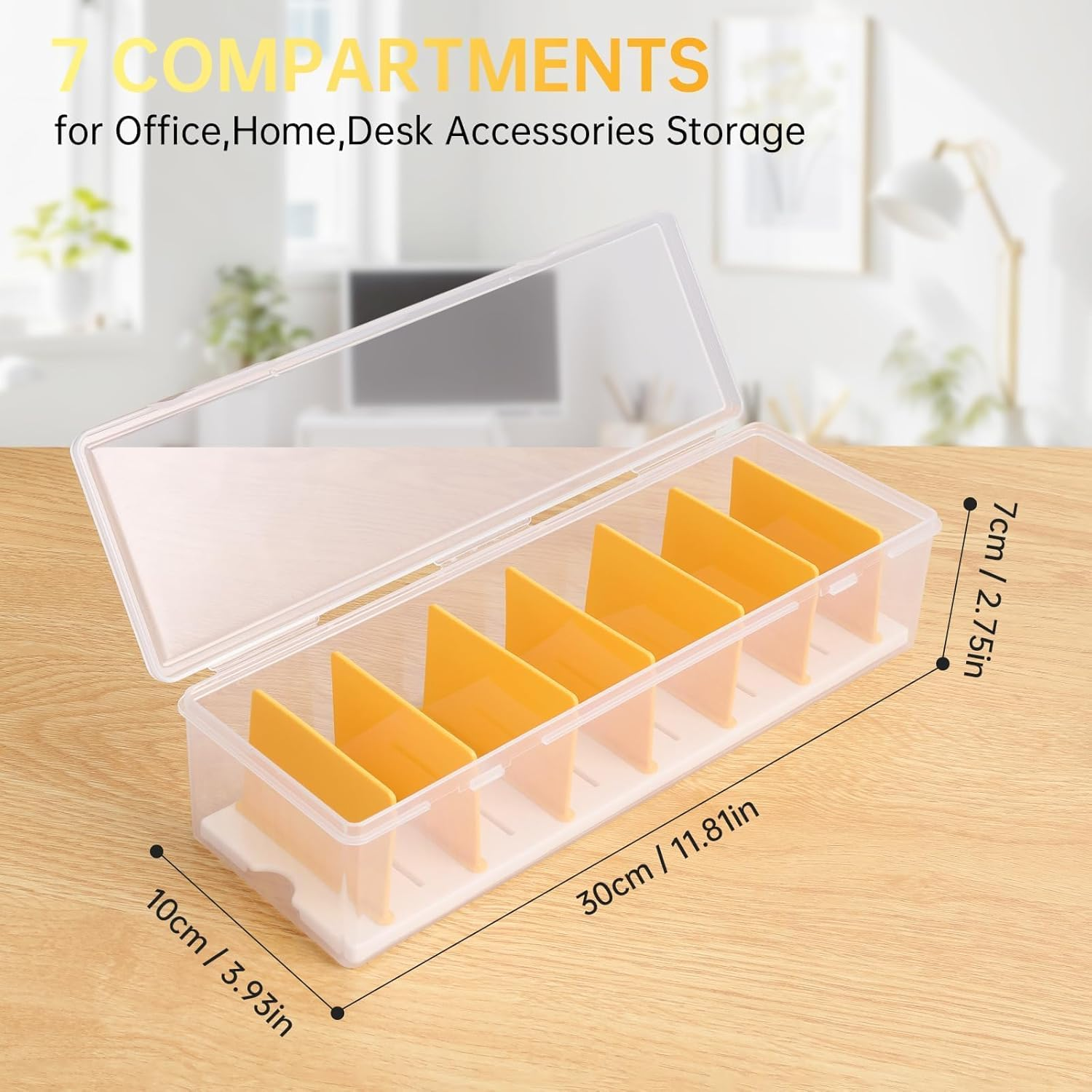 Clear Cable Organizer Box with Lid, Stackable Storage Container for Chargers and Cords, Office Desk Accessories (2) image number 5