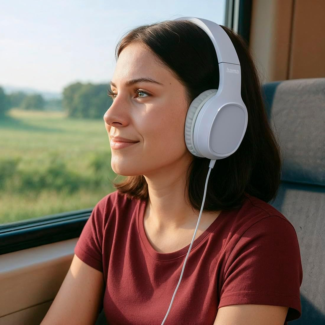 Hama, Fun C Headphones, On-Ear, Microphone, Cable Guide on One Side, USB-C, Wht