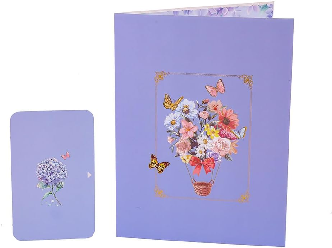 Pop up Greeting Card 5.9X7.8 Inch/15X20 Centimeter Butterflies and Flowers- 3D Cards for Birthday, Valentine'S Day,Anniversary, Mothers Day, Thank You Cards, Congratulation Card, Love Card, All Occasion (Type 1) image number 1