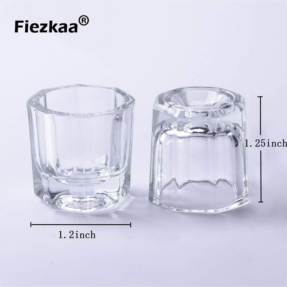 Fiezkaa 2Pcs Clear Nail Dappen Dish Glass Cup for Acetone and Nail Liquid, Small Dampen Dish for Acrylic Nails, Monomer, Powder, Polish Remover - Dapping Dish for Nail Tech, Art image number 6
