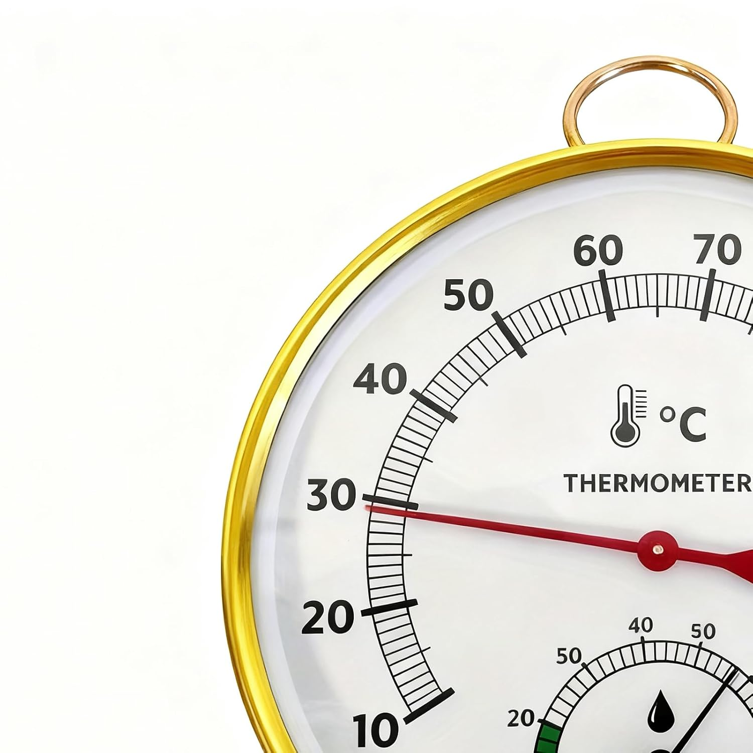 Sauna Thermometer &ndash; Purpose Temperature and Humidity Gauge with Metal Hanging Ring | Battery Free Physical Sensing Thermometer for Steam Sauna Room image number 4