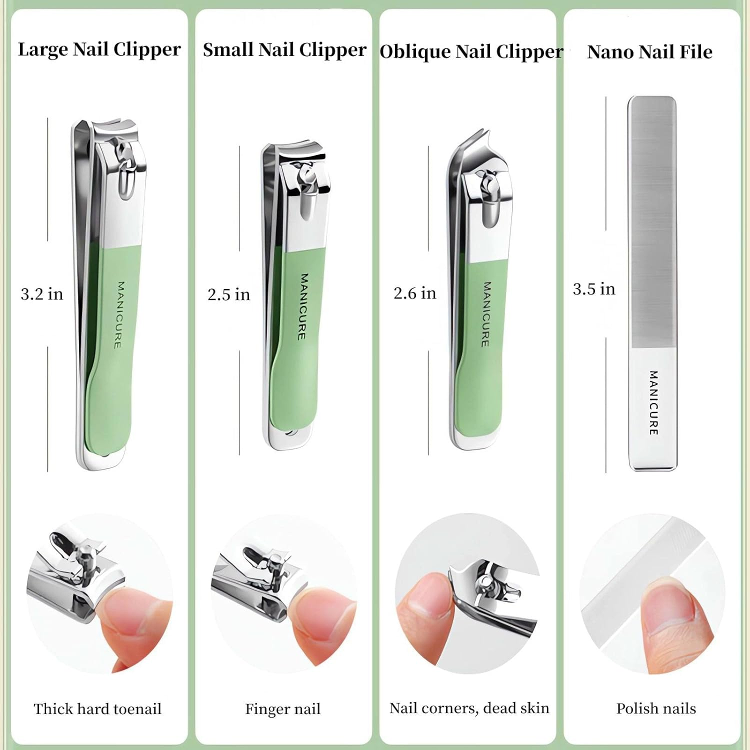 4 Pcs Manicure Set Stainless Steel Nail Clippers, Beauty Tool Portable Set Professional Grooming Kits, Travel Nail Kit for Men and Women (Gradient Pink) - Champagne Gold Pro image number 2