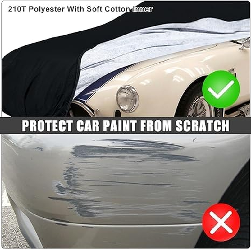 Waterproof Car Cover Compatible with 1962-1967 AC Shelby Cobra 289 427 Accessories, 210T All Weather Car Covers with Zipper&Lock for Car Dust Snow Rain Hail Protection