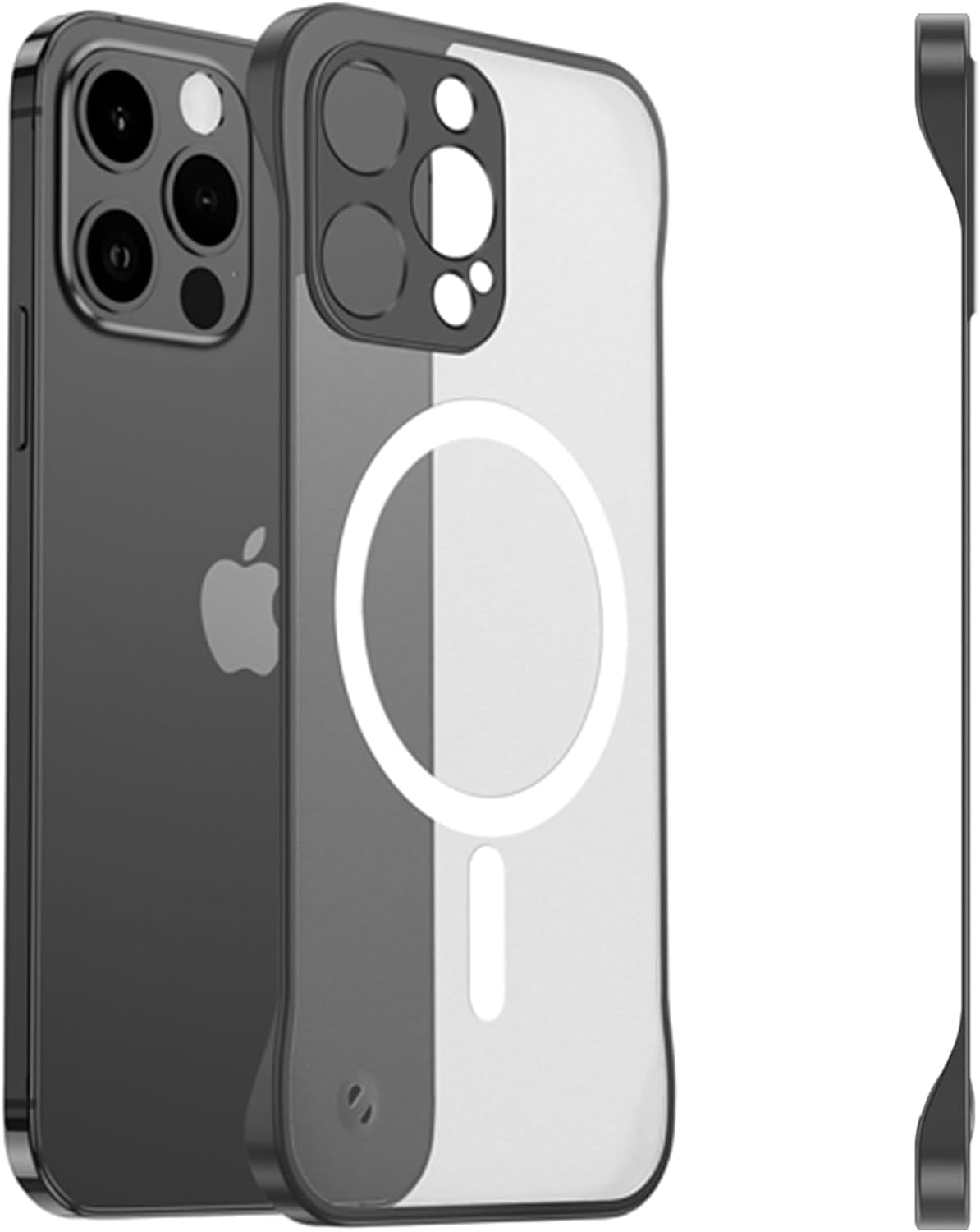 RUNGOS for Iphone 14 Pro Max Case Magsafe (Borderless Translucent Matte) [Bare Metal Feel] [Strong Magnetic] Slim Case for Iphone 14 Pro Max Magsafe Case, 14 Pro Max Magnetic Case Thin 6.7'', Black image number 5