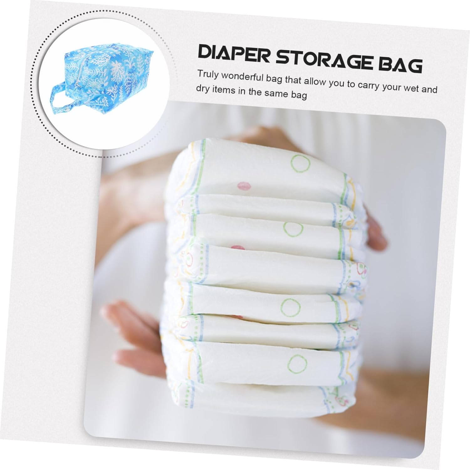 Totority Portable Diaper Bag Storage Bag for Diapers Outdoor Walking Napkin Storage
