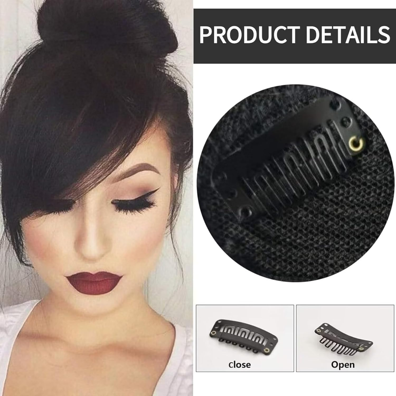 RUNRAYAY Thick Side Liu Hai Flip Liu Hai Natural Side Liu Hai Liu Hai Flip (Natural Black) image number 4