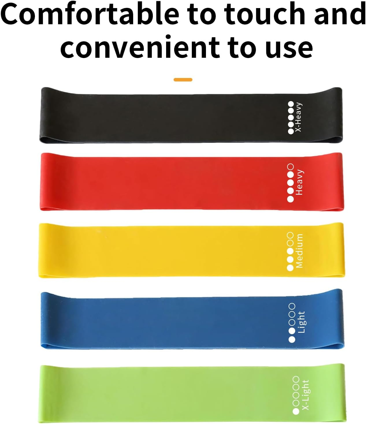 Resistance Loop Exercise Bands, Workout Bands, Fitness Resistance Bands for Beachbody Out Door and Indoor Fitness, Set of 5 Elastic Bands for Exercise - Assorted Colors image number 2