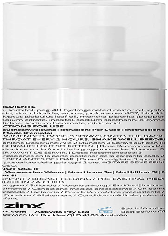 Drzinx Breath Freshener Spray, Long Lasting Peppermint Bad Breath Treatment, Hydrating Oral & Throat Spray with Zinc and Hinokitiol (Thuja) Peppermint and Eucalyptus, Alcohol Free 200+ Sprays image number 6