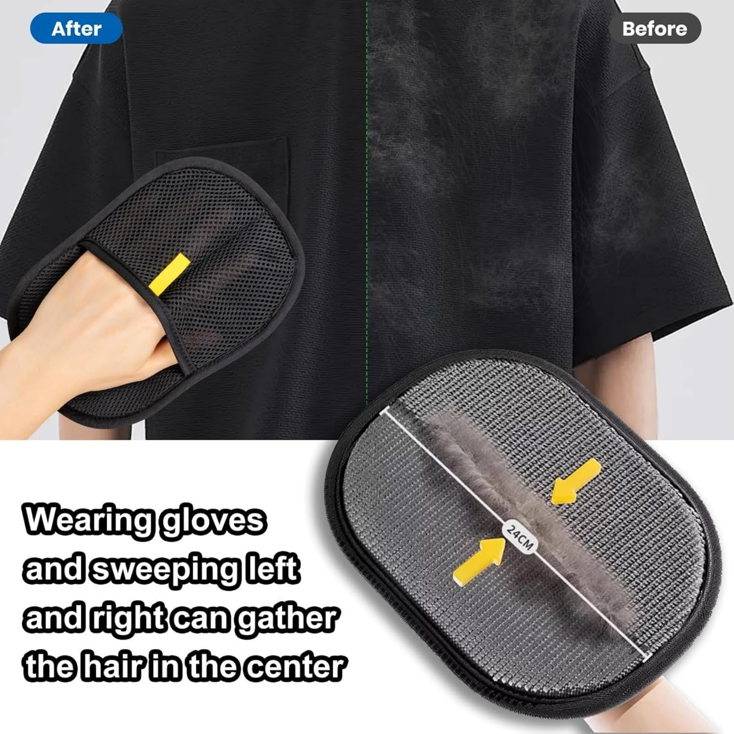 2Pcs Pet Hair Removal Glove for Dogs & Cats, Newly Upgraded Reusable Electrostatic Pet Hair Gloves, Pet Hair Remover Tool for Clothing, Couch, Carpet, Car Seat image number 5
